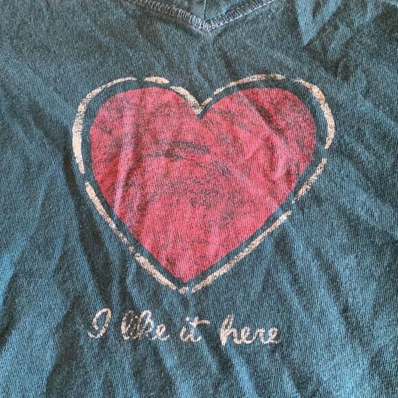 Teal long sleeve tee sz. S - Picture 2 of 2